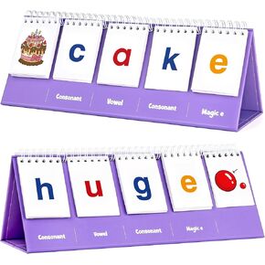 Aizweb Magic E Word Games,Phonics Games Flash Card for Preschool Kindergarten Classroom Must Haves,Spelling Reading Learning Games,Speech Therapy Montessori Educational Toy for Kid 3 4 5 Year Old
