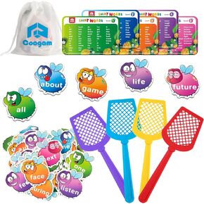 Coogam Sight Words Learning Game, Dolch Word Literacy Flash Cards Reading Phonic Toy with 400 Fry Sight Words List, Educational Montessori Toy Game for 3 4 5 Year Old Kids