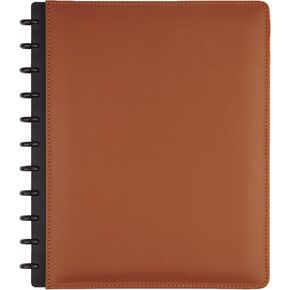 TUL Custom Note-Taking System Discbound Notebook, Letter Size, Leather Cover, Brown