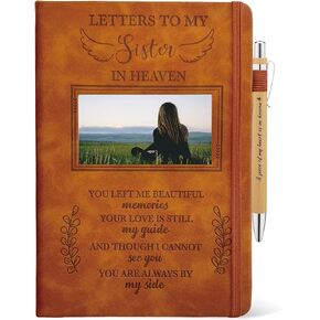 Letters To My Sister In Heaven Journal 200 Pages Notebook A5 Lined with Window in Cover, In Loving Memory of Sister, Memorial Sympathy Condolence Remembrance Grieving Gifts for Loss of Sister