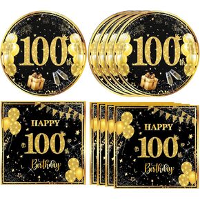 40 PCS 60th Birthday Decorations Black Gold Back in 1964 Disposable Tableware Cheers to 60 Years Birthday Plates Napkins Set for Men Women 60th Birthday Serve 20