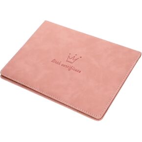 STOBOK Birth Certificate Cover Birth Certificate Holder Certificate Protective Sleeve Important Document Organizer Award Certificate Holder Diploma Holder Baby Skin Leather Case Crown, 10NF30B05XBL