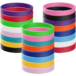 Wholesale Rubber Bracelets Solid Color Silicone Wristbands Blank Stretch Silicone Wristbands Colorful Rubber Bracelets for Women Men Gifts