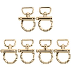 Amosfun 6 pcs Metal Snap Hooks Lobster Clasps with D-Rings for Purse Strap Handbag Shoulder Strap Hook Buckles