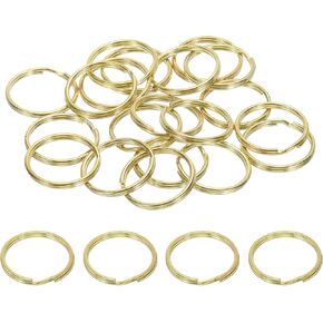 PATIKIL Flat Split Ring Diameter Pure Brass Flat Split Key Chain Rings for DIY Home Office Car Keys