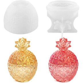 Pineapple Silicone Mold Kit, Jar Epoxy Resin Mold for Container Storage Holder Home Decor Craft Ornaments