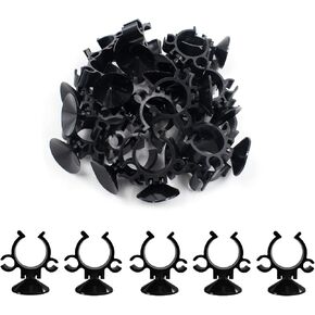 20 PCS Aquarium Suction Cup Clip, Aquarium Fish Tank Supplies, Three-Clip Fish Tank Suction Cups for Water Pipes, Oxygen Pipes, Electrical Wires, Heater Suction Cups, Black