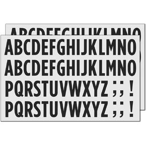 30 Sets, 1 inch - Black Vinyl Letter Alphabet Stickers, Self Adhesive Stick on Letters, Waterproof Outdoor Use