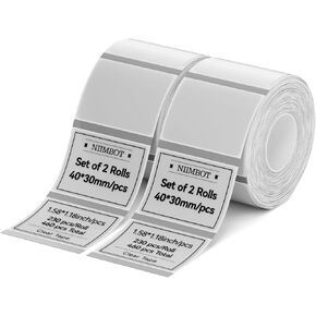 NIIMBOT Thermal Label 2 Rolls Set Home School Office Storage and Organization for NIIMBOT B1 B21 B3S Label Maker (50 * 50WhiteRound*2)