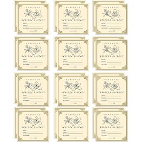 24PCS Vanilla Extract Labels for Homemade Extract,Vintage Style Vanilla Extract Bottle Labels, 2.5 inch Vanilla Extract Labels for Handcrafted Vanilla Bottles