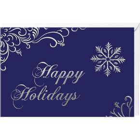 easykart labels 18 Boxed Season's Greeting Cards with Foiling & Embossing, 6.75 x 4.5 inch with Envelopes & Sealing Stickers