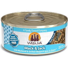 Weruva Classic Cat Food, Mack & Jack with Mackerel & Grilled Skipjack, 5.5oz Can (Pack of 24)