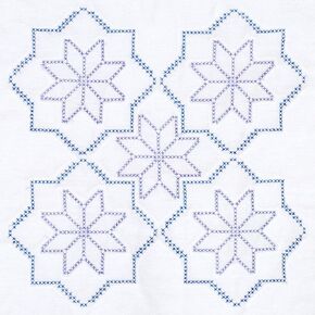 Jack Dempsey Needle Art Cross Stitch Stars Hand Embroidery, White