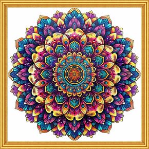 Foxhool Stamped Cross Stitch Kits,11CT Printed Cross Stitch Pattern Full Embroidery Kits for Beginner Needlepoint Kits-Cat Van Gogh Starry Sky 16x20 inch