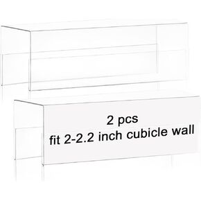Cubicle Name Plate Holders Cubicle Name Plate Sign Holder Name Plate Bracket Double Sided Nameplates for Walls 2X8 PET Material Changeable Cubicle Name Plate Holder for School Office (4)