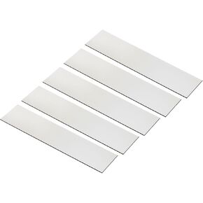 PATIKIL 8"x2" Blank Engraving Name Plate, 5 Pack Personalized Custom Office Desk Name Plates for DIY Laser Printing, Silver