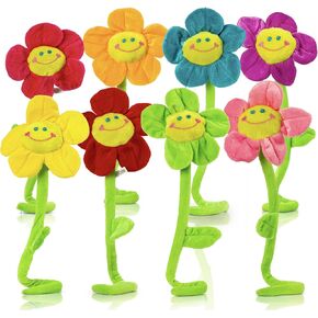 T play Flower Plush Kids Toy: Bendable Stem Stuffed Sunflower - Soft Felt Bendy Bouquet Set Age 2-4
