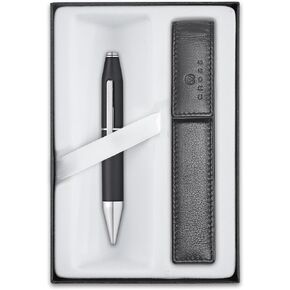 CROSS X Rollerball Pen with Leather Case (Feed Mechanism, Ink Colour: Black)