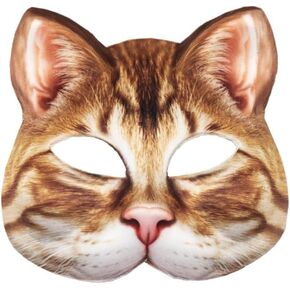 1Pcs Animal Cat Masks Half Face Cat Masks Novelty Costume Cat Masks for Halloween Christmas Easter Masquerade Party（Yellow）