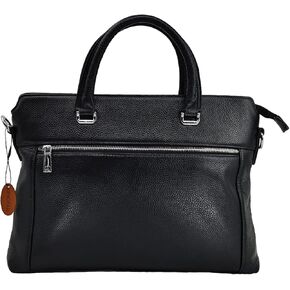 Genuine Leather Men’s Hand Bag, 14.5 inches Laptop BagBusiness Briefcase, Travel Crossbody Bag