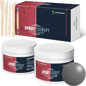 Smalltongue AB Epoxy Sculpt Clay، مركب تشكيل من جزأين (A & B) بوزن 2 رطل، طين إيبوكسي لنمذجة النحت، للنمذجة والإصلاح وملء التعديل التحديثي والنحت بلون عاري