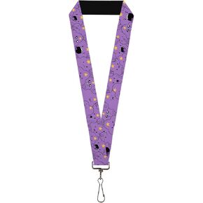 Buckle-Down Cartoon Network Lanyard, Adventure Time Lumpy Space Princess Expression Stack Lavender, Elastic