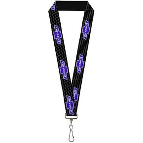 Buckle-Down Women's Lanyard-1.0"-Chevy Bowties 5-Row Black/Multi Color