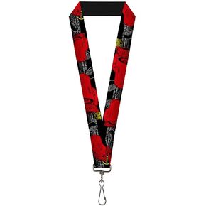 Buckle Down Lanyard-1.0-Lightning McQueen Poses/95/tread Black/Gray/
