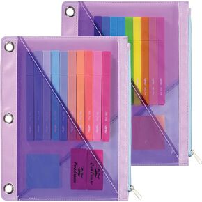 Mr. Pen- Transparent Pencil Pouches, 2 Pack, Pencil Pouch for 3 Ring Binder Pencil Pouch, Pencil Cases, Pencil Case for Binder Pouch, 3 Ring Binder Pouch, Pencil Bags with Zipper Pencil Pouch