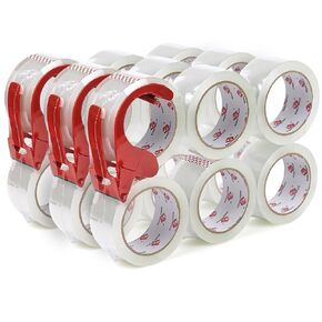 BOMEI PACK 24 Pack Clear Packing Tape,Transparent Tape Refills for Dispenser,1.88 inch x 55 Yards,2.4 Mil Heavy Duty Clear Packaing Tape Bulk Pack,Shipping Tape for Boxes Moving,Sealing and Storages