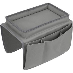 IPENNY Couch Sofa Armrest Organiser with Cup Holder Tray Chair TV Remote Holder Bedside Storage Pocket Bag for Cellphone Tablet Notepad Book Magazines DVD Eyewears Drinker Snacks Holder Pouch