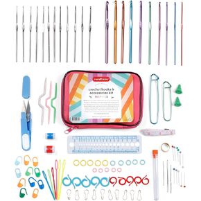 Incraftables Crochet Kit for Beginners & Pro. Crocheting Set with Crochet Hooks (21pcs), Yarns (15 Spools), Tape, Needles & Supplies for Amigurumi. Best Knitting Crochet Starter Kit for Adults & Kids
