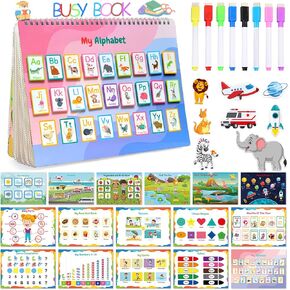 Busy Book for Toddlers 3-5, 32 Themes My Preschool Learning Activities, Kindergarten Preschool Workbook for Kids, Autism Sensory Montessori Educational Toys Christmas Birthdays Gifts for Boys Girls