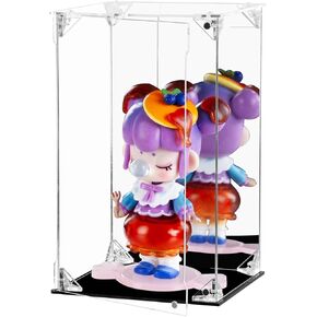 Acrylic Display Case with Magnetic Door, Clear Action Figure Display Case, Dustproof Protection Display Box Alternative Glass Case for Collectibles Figures Models Doll Toys (6x6x10 inch)