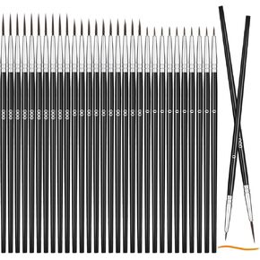 30 Pcs Tiny Detail Paint Brushes, Mini Small Painting Brushes Set, Fine Tip Paint Brushes Set with 3 Size #0#00#000 Liner Brush for Art, Crafts, Acrylic, Watercolor, Oil, Miniature 40k Model, Face