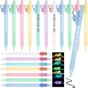 28 Pcs Valentine‘s Day Turtle Gifts Resin Turtle Ballpoint Pens Glowing in the Dark Inspirational Thank You Gift Pens Appreciation Gifts Bulk for Employee Coworkers Staff Team Turtle Lovers