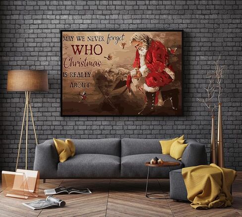 طقم طلاء عيد الميلاد الشتوي بالأرقام للبالغين المبتدئين، طلاء للكبار سهل DIY بالأرقام، مشهد ميلاد عيد الميلاد، طلاء حسب الرقم بدون إطار ديكور جدار المنزل 16 × 20 بوصة in Kuwait