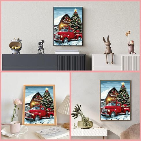 Christmas Paint by Numbers Kits for Adults Beginners on Framed Canvas, DIY Adults Paint by Numbers Kits, Cardinal Landscapes Color by Number Acrylic Easy Painting Number Kit Arts and Crafts 12x16inch in Saudi Arabia