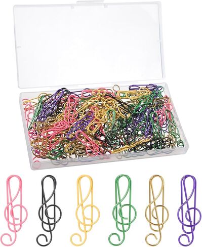 100 قطعة من مشابك ورق الموسيقى، 6 ألوان معدنية للنوتات الموسيقية، مشابك مرجعية للنوتات الموسيقية الملونة، مشابك ورقية معدنية لدفتر ملاحظات المدرسة والمكتب in Kuwait