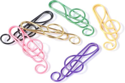 100 قطعة من مشابك ورق الموسيقى، 6 ألوان معدنية للنوتات الموسيقية، مشابك مرجعية للنوتات الموسيقية الملونة، مشابك ورقية معدنية لدفتر ملاحظات المدرسة والمكتب in Kuwait