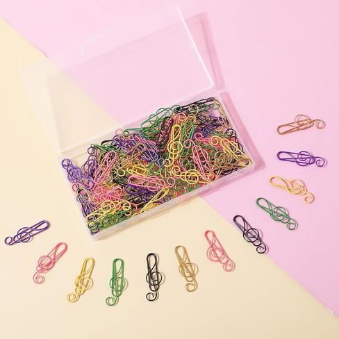 100 قطعة من مشابك ورق الموسيقى، 6 ألوان معدنية للنوتات الموسيقية، مشابك مرجعية للنوتات الموسيقية الملونة، مشابك ورقية معدنية لدفتر ملاحظات المدرسة والمكتب in Kuwait