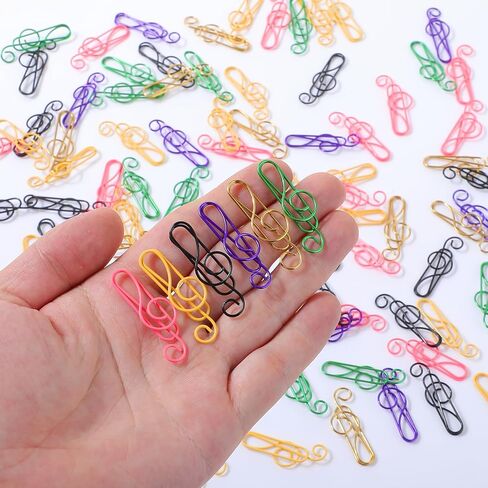 100 قطعة من مشابك ورق الموسيقى، 6 ألوان معدنية للنوتات الموسيقية، مشابك مرجعية للنوتات الموسيقية الملونة، مشابك ورقية معدنية لدفتر ملاحظات المدرسة والمكتب in Kuwait