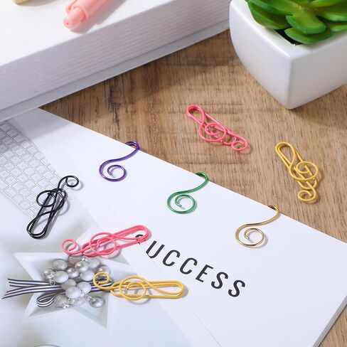 100 قطعة من مشابك ورق الموسيقى، 6 ألوان معدنية للنوتات الموسيقية، مشابك مرجعية للنوتات الموسيقية الملونة، مشابك ورقية معدنية لدفتر ملاحظات المدرسة والمكتب in Kuwait