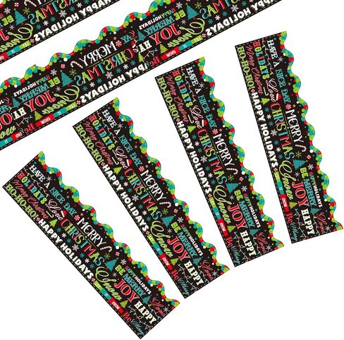 60 ft Christmas Classroom Borders Bulletin Decoration, Colorful Christmas Border Winter Holiday Bulletin Board Background for Home Classroom School Xmas Party Bulletin Boards Decor (Bulb Style) in Saudi Arabia