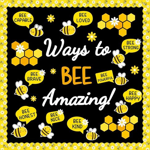 مجموعة لوحات إعلانات رائعة لتزيين الفصول الدراسية من Ways to Bee، اقتباسات ملهمة، مجموعة لوحة إعلانات مجسمة لزهرة النحل الصيفية لمعلم المدرسة، لوازم جدارية تحفيزية in Kuwait