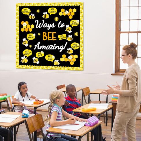مجموعة لوحات إعلانات رائعة لتزيين الفصول الدراسية من Ways to Bee، اقتباسات ملهمة، مجموعة لوحة إعلانات مجسمة لزهرة النحل الصيفية لمعلم المدرسة، لوازم جدارية تحفيزية in Kuwait