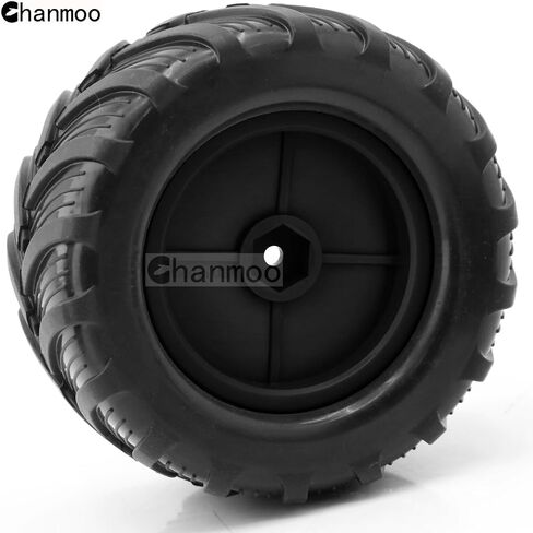 1/18 RC Monster Truck Tires and Hard Plastic Wheels Rims 12mm Hex 1/16 Rubber Buggy Off Road Tyres OD 100mm for 1:16 1/12 1/14 Scale Truck Car Traxxas E-REVO HSP HPI Tamiya Losi 4PCS (Black) in Saudi Arabia