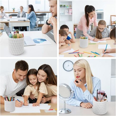 Pen Holder for Desk, 360° Rotating Pencil Cup with 5 Slots, Makeup Brush Holder for Women, Multipurpose Pen Holder for School Home and Art Supply (Orange) in Saudi Arabia