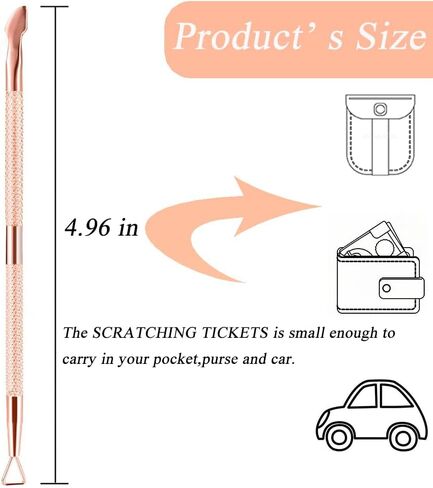Rose Gold Double-End Metal Lottery Scratcher, Lotto Scratcher Label Scraper for Lottery Ticket, Scratch Off The Hard to Remove Pin Numbers on Present Cards and As a Secret Present, 2 PCS in Saudi Arabia