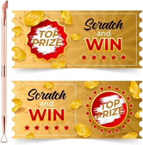 Rose Gold Double-End Metal Lottery Scratcher, Lotto Scratcher Label Scraper for Lottery Ticket, Scratch Off The Hard to Remove Pin Numbers on Present Cards and As a Secret Present, 2 PCS in Saudi Arabia